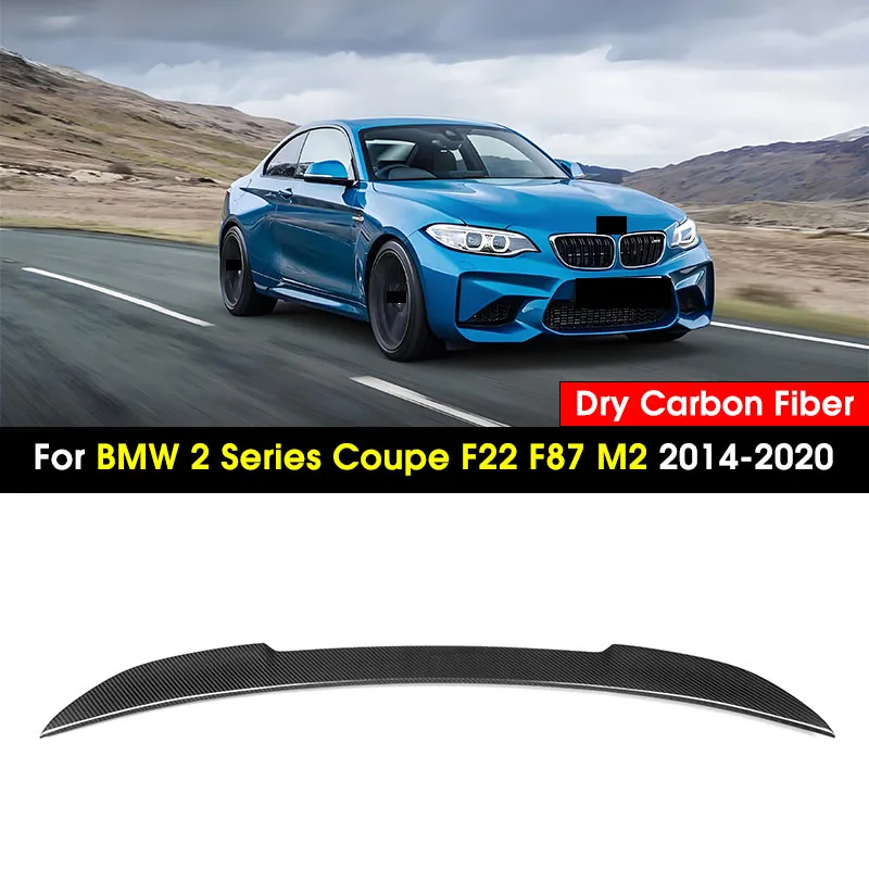 Dry Carbon Fiber Car Rear Spoiler Wing Lip Extension For BMW 2 Series Coupe F22 F87 M2 2014 - 2020 Rear Lip Boot Wing Lip Tail