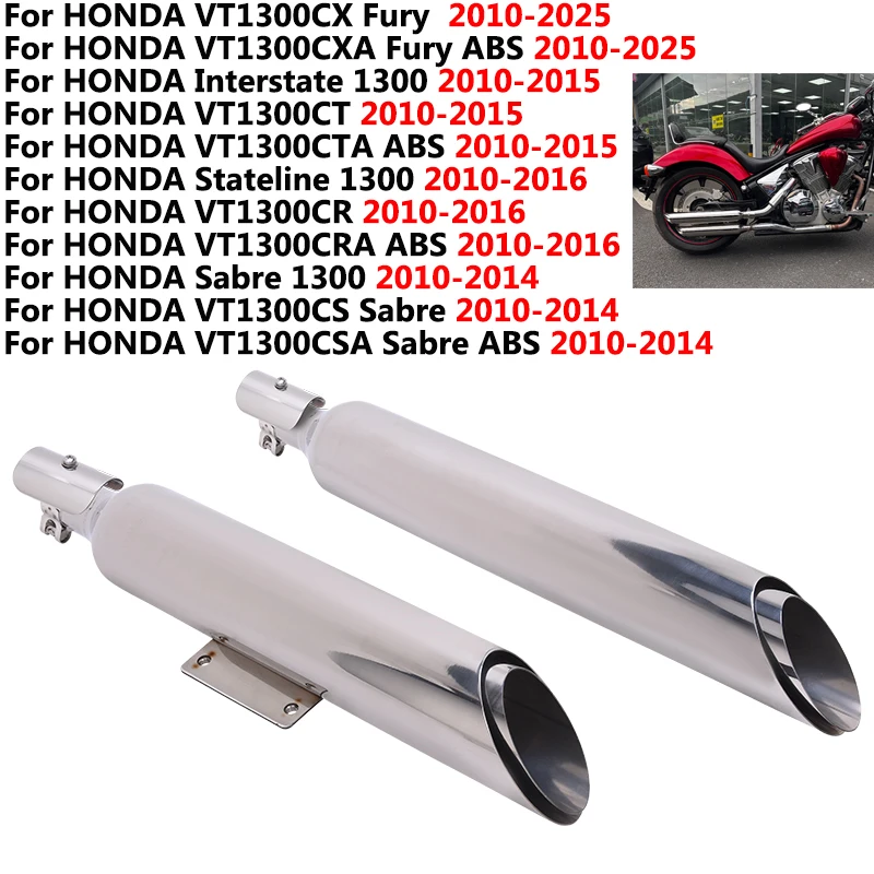 Sistemas de Escape para motocicleta, silenciador de tubo de Escape para Honda VT1300CXA Fury ABS VT1300CRA Interstate 1300 VT1300CTA ABS 2010 - 2015