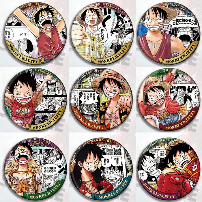 

Значок-брошь/подвеска для косплея Луффи из аниме One Piece, блестящая пленка, коллекционные товары