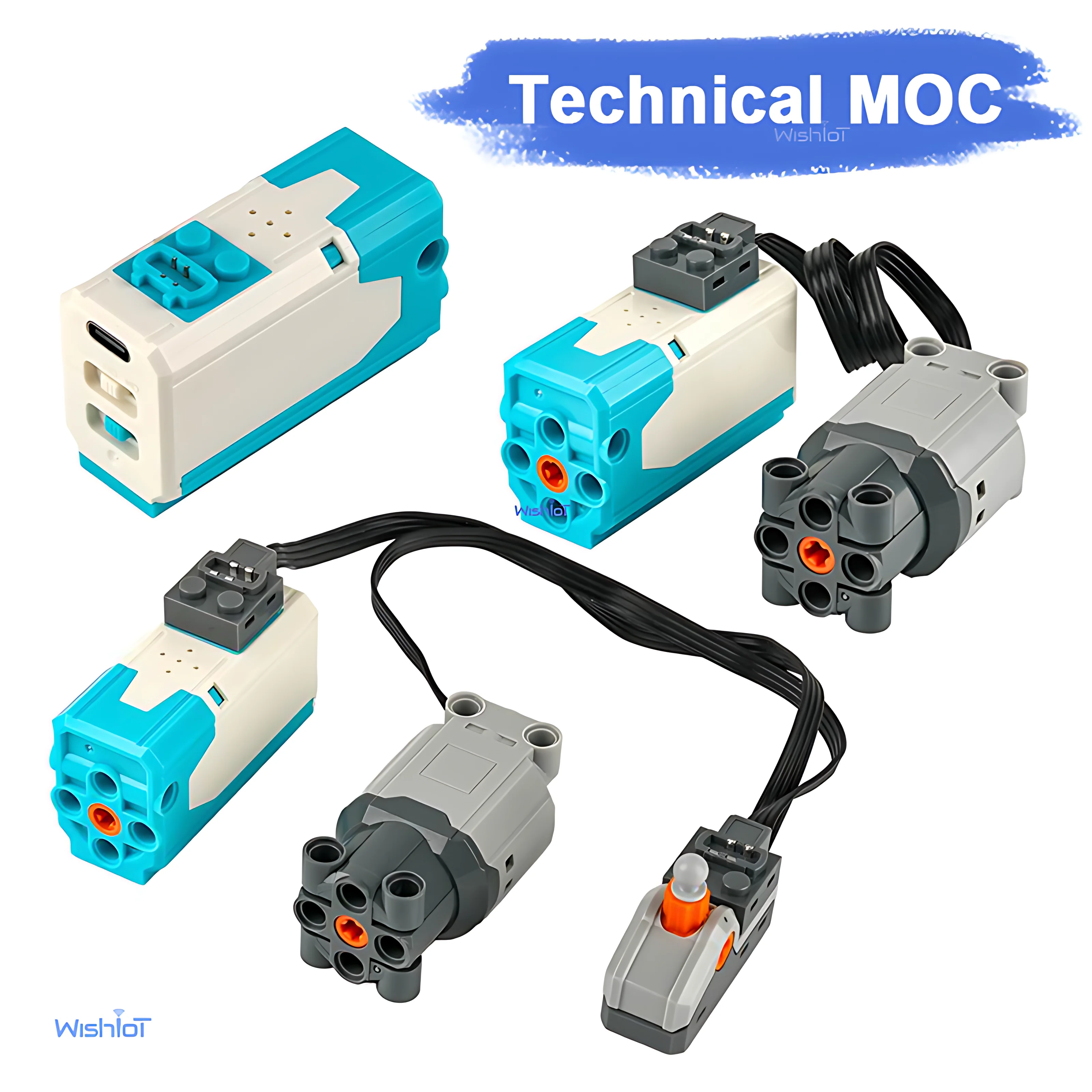 Bloques de Construcción Recargables con Motor M/L, Funciones de Potencia 8883 para Modificación Eléctrica de Trenes, Robots y MOC 9686