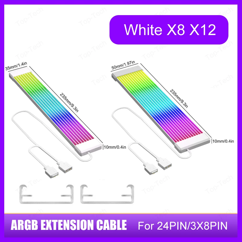 NONE 5V 3-poliges Argb-Sync-PC-Kabel 8/24-poliges Motherboard-Strom verlängerung kabel Flexibles LED-Streifen licht DIY-Kit-Grafikkarte 8-poliges 6-poliges Kabel 6