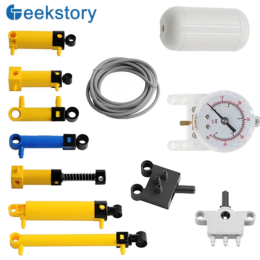 الأجزاء الفنية MOC خرطوم هوائي مضخة هواء خزان دفع قضيب مضرب التبديل المكبس مع ليجويدز 42043 47225 61904 9641 64065 #1