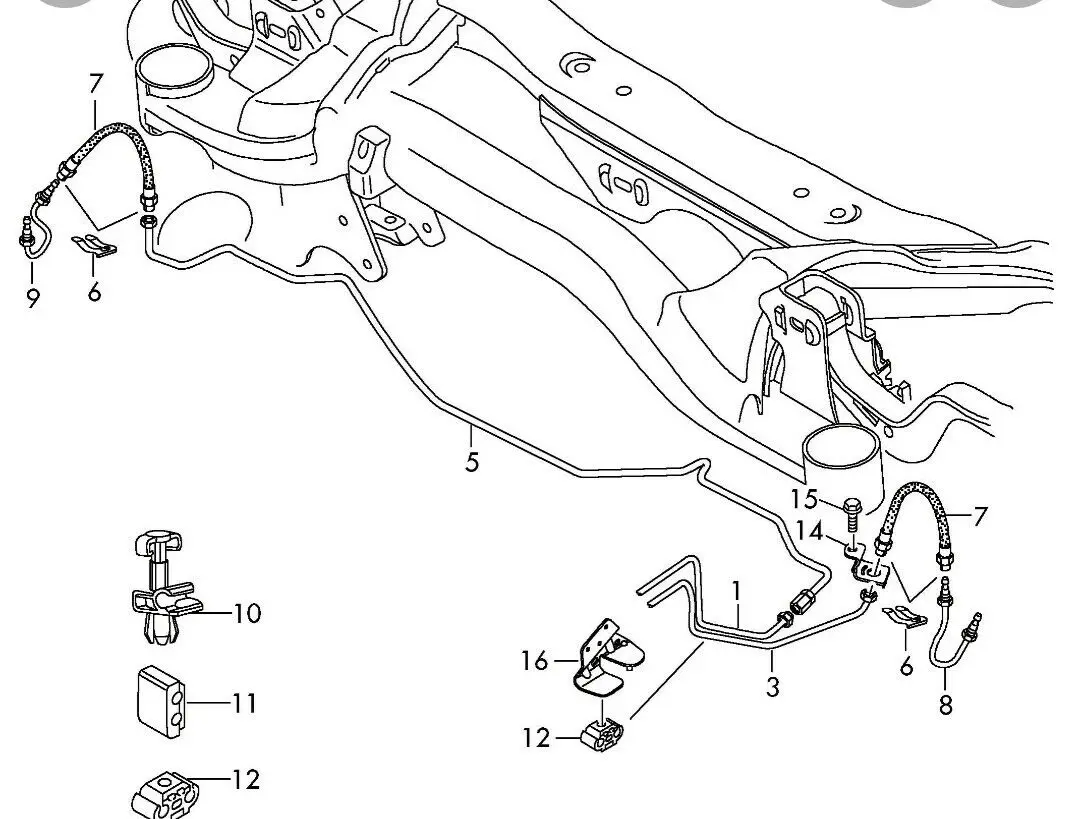 Achterrem Buizen Voor Vw Golf 5 & 6 Gti,Passat,Touran,Skoda,Seat, audi A3 & Tt