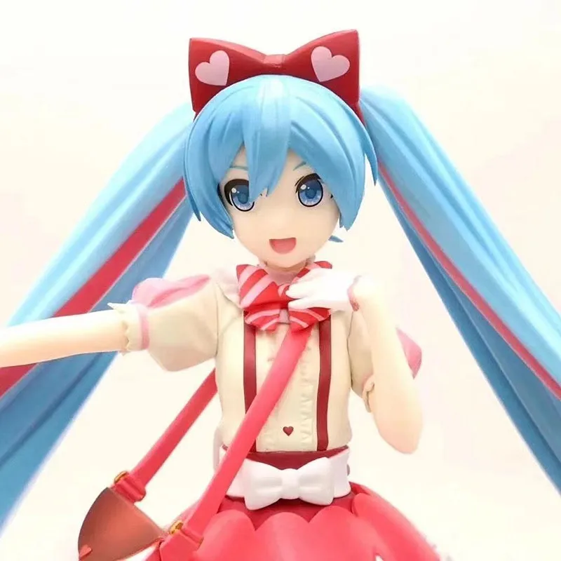 New Hatsune Miku Anime Girl Figure Lolita Fashion One-piece Dress Miku Figurines Doll Model Car Decoration Kids Toys Fans Gifts