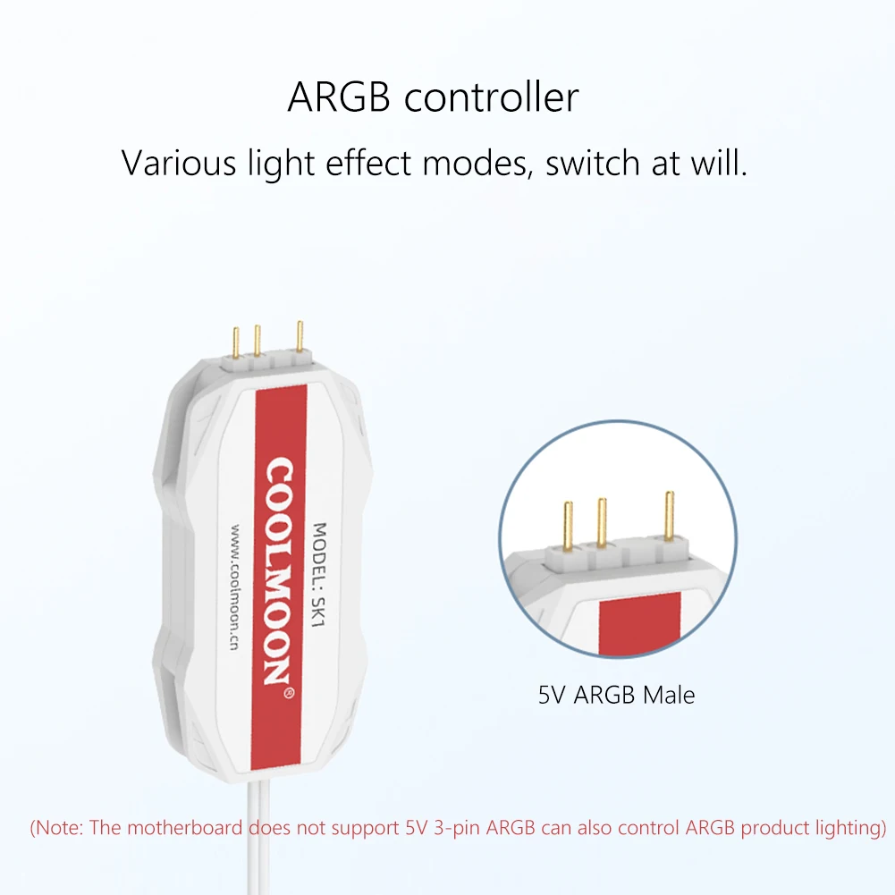 5 فولت 3pin ARGB كابل تحكم إلى SATA ARGB تحكم محور محول RGB تحكم عن بعد LED اللون ذكي جهاز تحكم بالمروحة