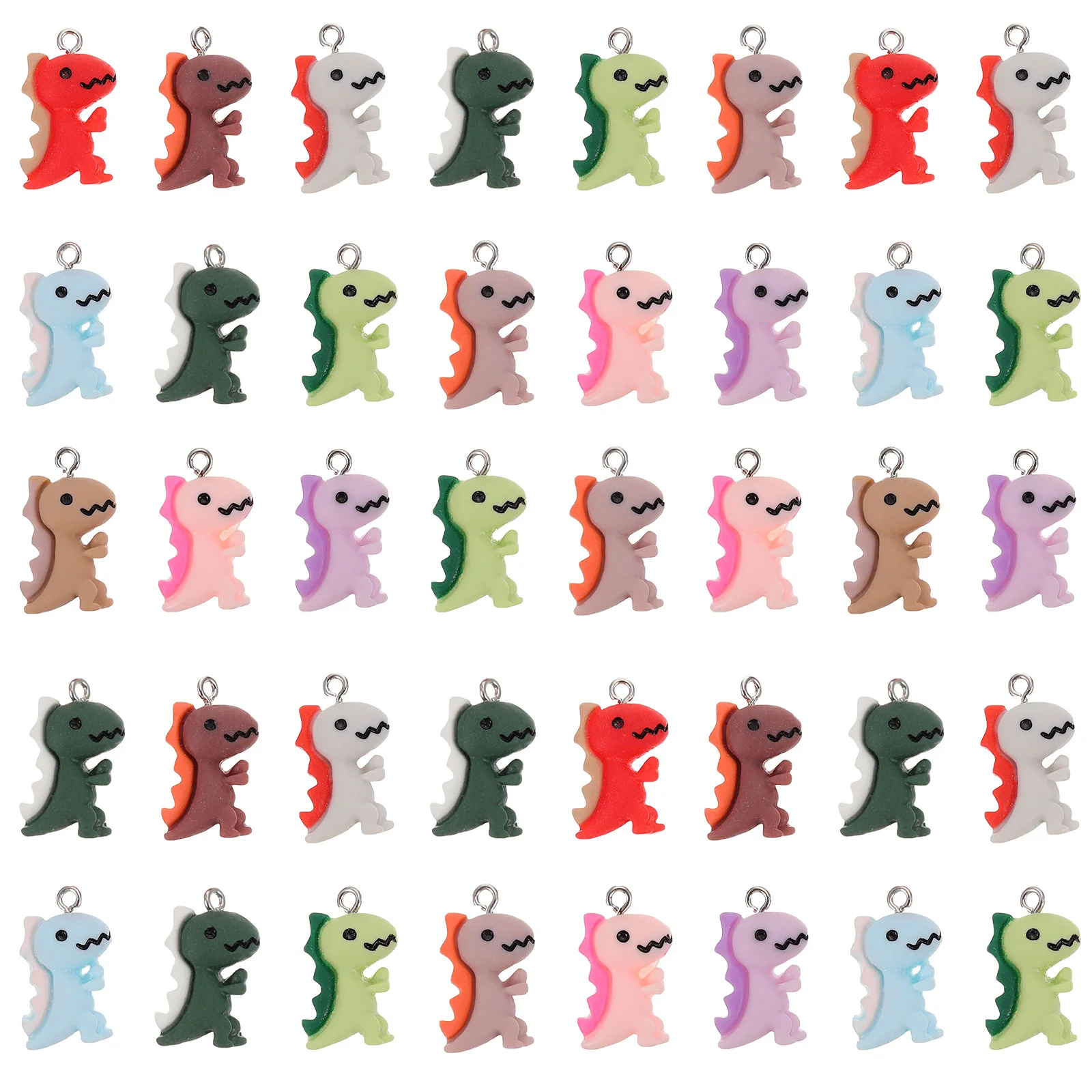 

50 Pcs Animal Decor Resin Dinosaur Pendant Colorful Pendants DIY Jewelry Making Findings Charm Statue