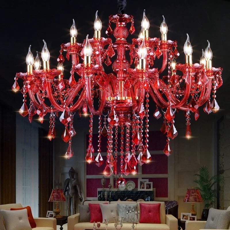 

VIOLET Европейский Роскошный Хрустальный Подвесной Светильник Красная Свадебная Комната Гостиная Ресторан Спальня Вилла Магазин Одежды KTV Люстра