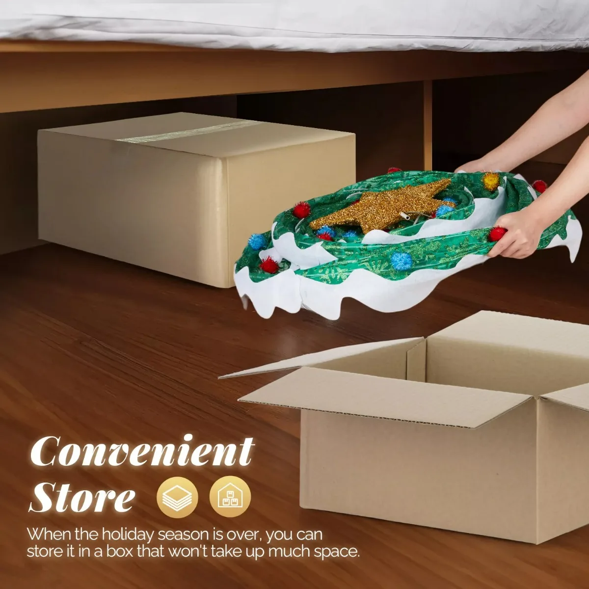 Outdoor activities Decorated Christmas Tree decorated 6.4 feet with 200 LED lights