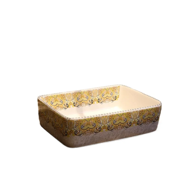 

Керамический умывальник для ванной комнаты в американском стиле прямоугольный художественный европейский умывальник на сцене