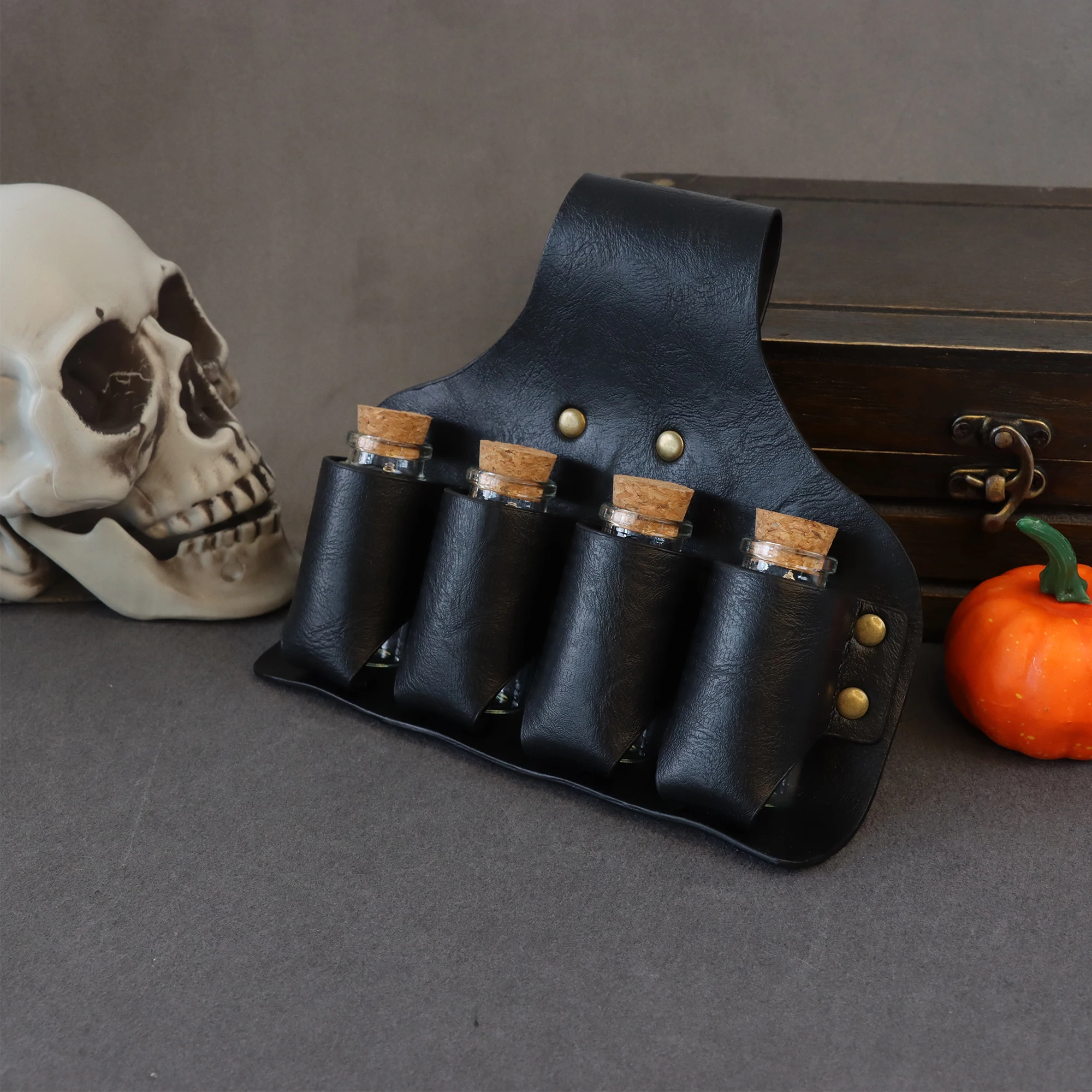 

Vintage Renaissance Costume Accessories Belt Parts Potion Bottle Leather Stand Halloween Wizard Cosplay Set