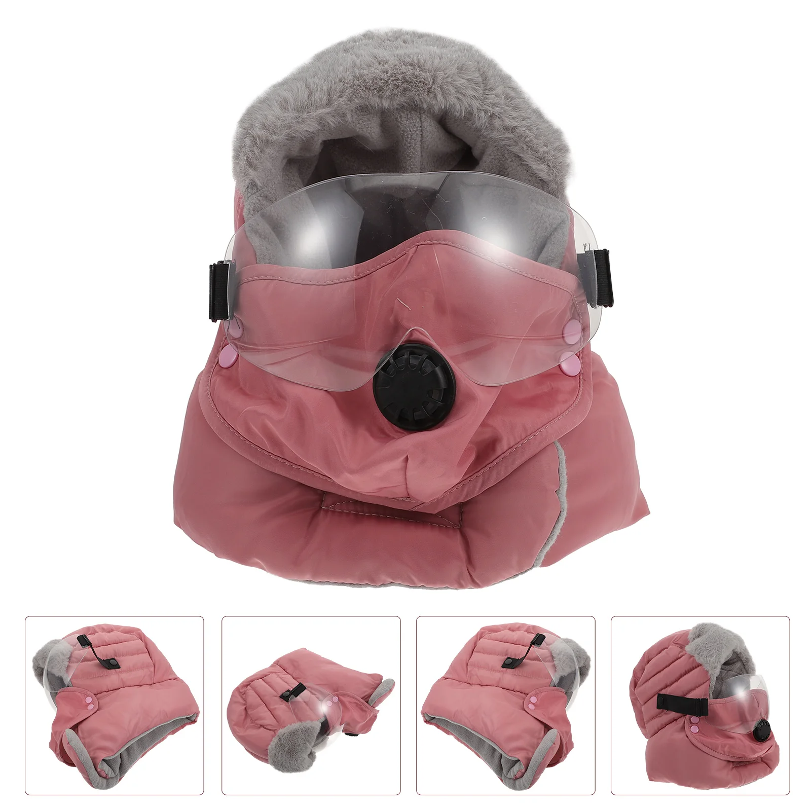 

Warm Full Face Winter Hat Unisex Thickened Windproof Outdoor Protector For Skiing Cycling Mountaineering With Goggles Cold Proof