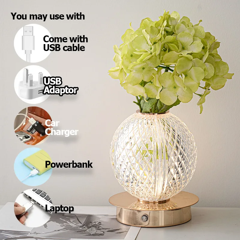 ナイトライトプラネットクリスタルライト高級シンプルモダン研究デスクトップ装飾タッチ寝室の雰囲気デスクランプ