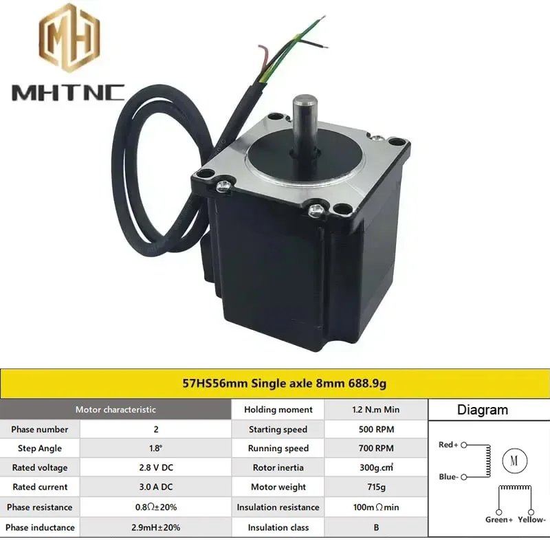 Nema 23 Stepper 57HS56 Motor DM556 Driver Kit Open Loop 1N.m 3A Driver 1.4-5.6 A 24-50/VDC for 3D Printer CNC Machine Monitor