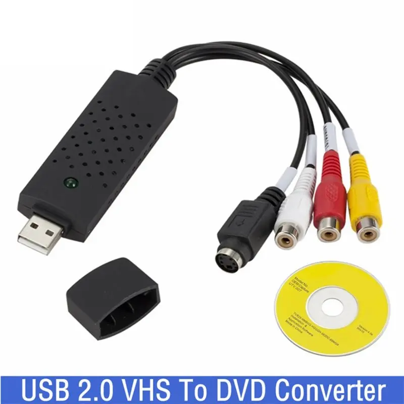 [B24B!】 VHS To DVD Converter USB 2.0 Analog Video Digital Format Conversion Recording Capture Card PC Adapter Audio Video
