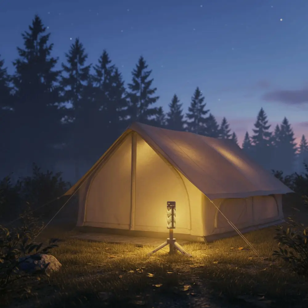 LED Light Source Folding Camping Light Multi-color Lighting Triangle Stand Base Portable Telescopic Lantern Stepless Dimming