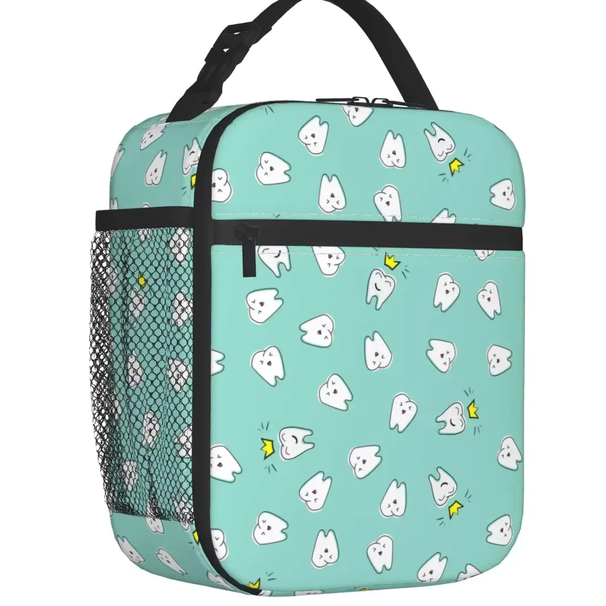 Teeth Faces Insulated Lunch Bag for Women Resuable Dentist Tooth Thermal Lunch Box Office Work School