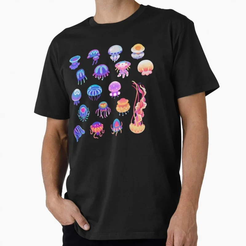 

Jellyfish Day pastel Deep sea Gift T-shirt Marine life Ocean Scuba diving tee Short Sleeve Graphic Clothes All size Tops S-6XL