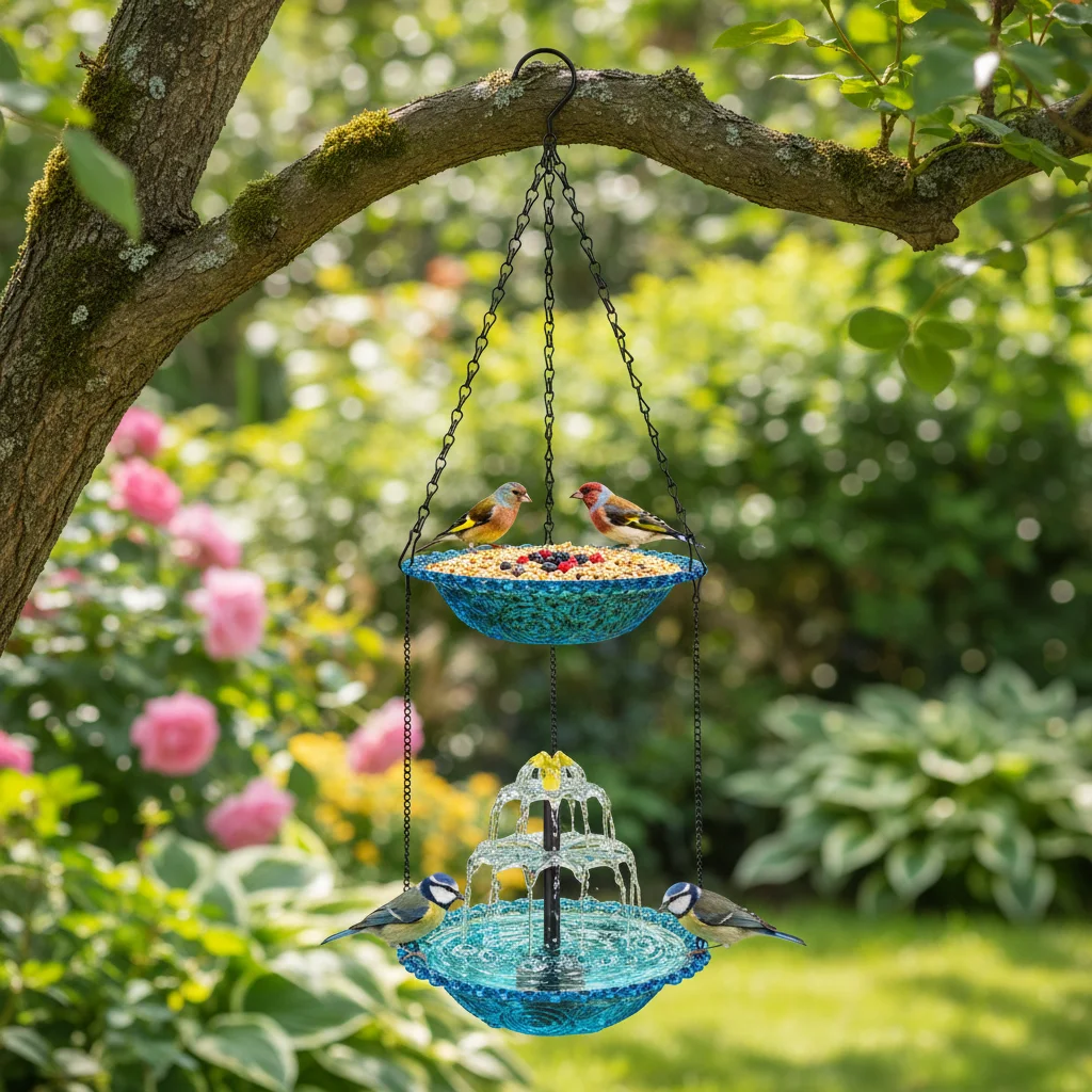 

Солнечный фонтан-птичья поилка, многофункциональный элемент декора для сада, водный объект для улицы и двора