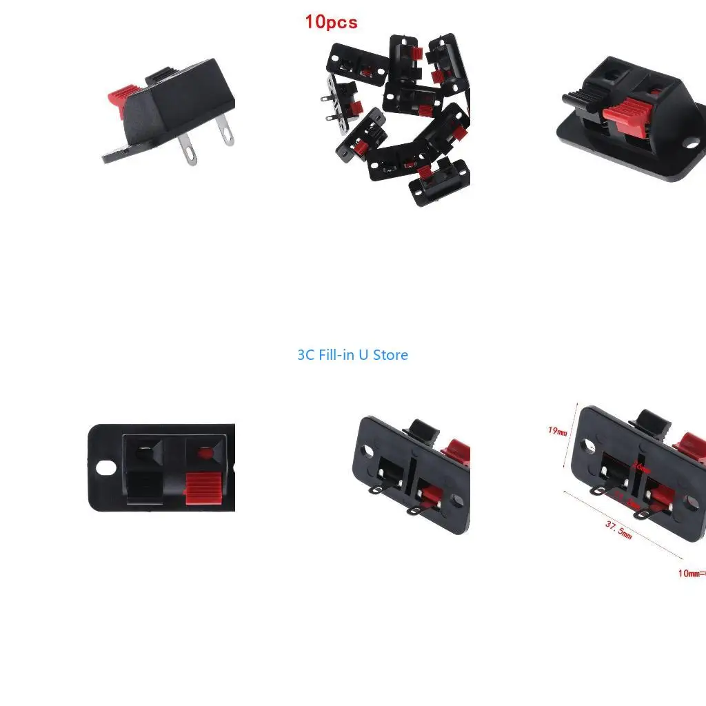 G8TA 10 Packs Push Release Connector Plate Stereo Speaker Terminal Strip Block