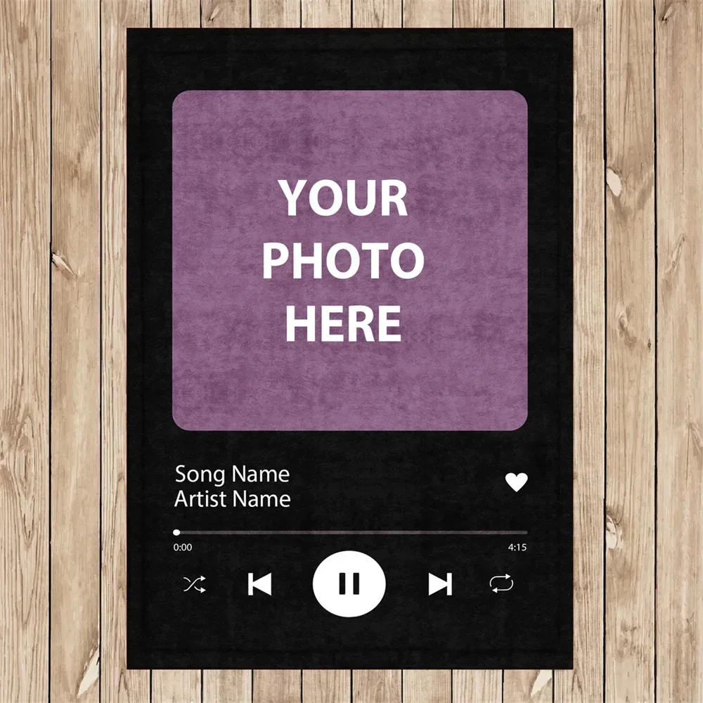 Personalized Blanket Custom Photo Blanket  With Your Song Spotify Blanket Custom Music Blanket Couple Gifts Valentine's Day