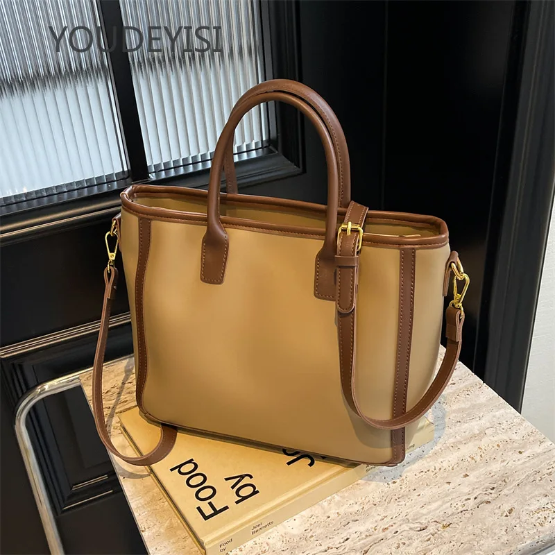 

YOUDEYISI Contrast Tote Bag: Women's Bag, High-end and Simple, Large-capacity One-shoulder All-match Bag