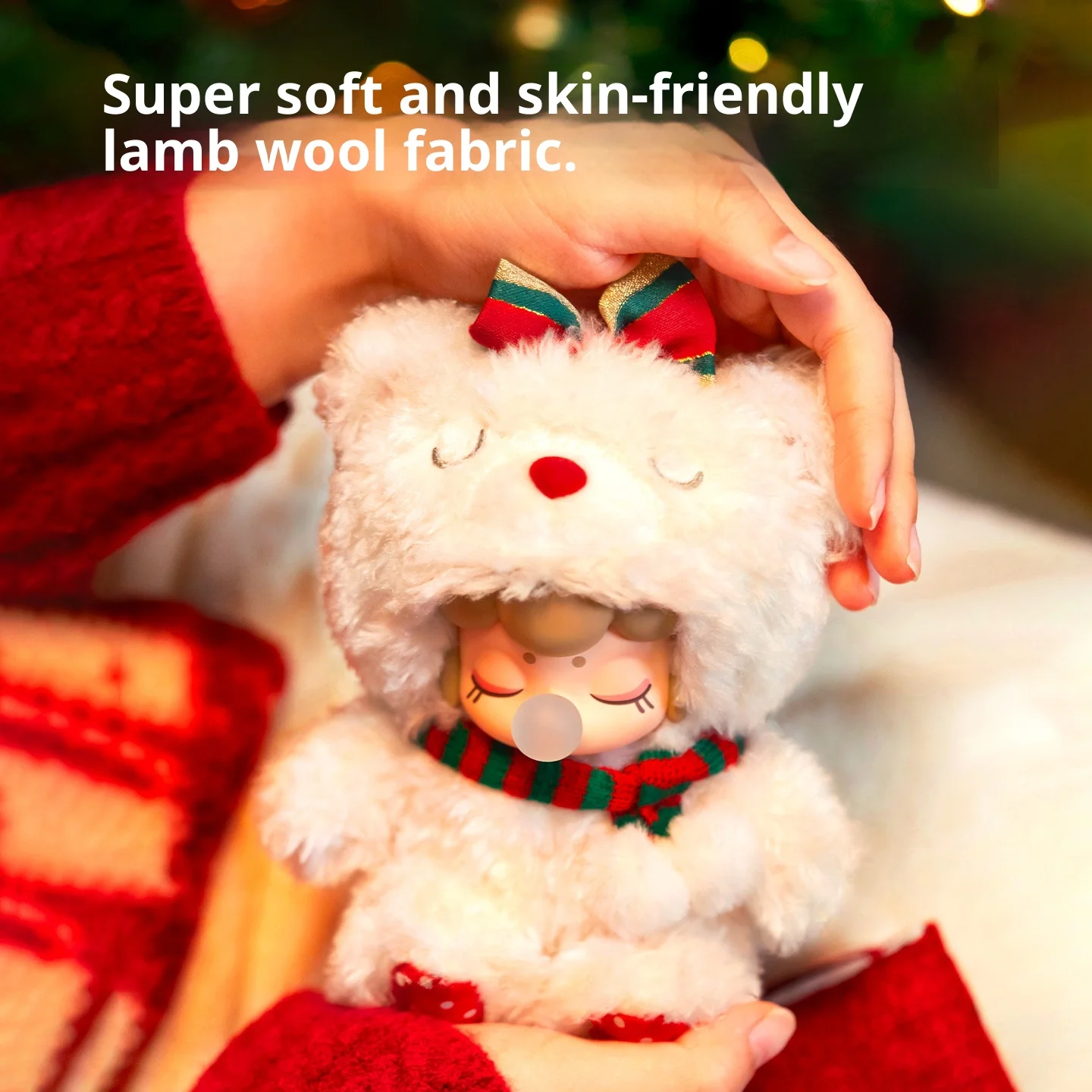 ตุ๊กตาหมีคริสต์มาสใหม่ ของเล่นอนิเมะ ขนแกะนุ่ม น่ารัก ของตกแต่งห้อง ของสะสม ของขวัญวันเกิดสำหรับเด็กผู้หญิง