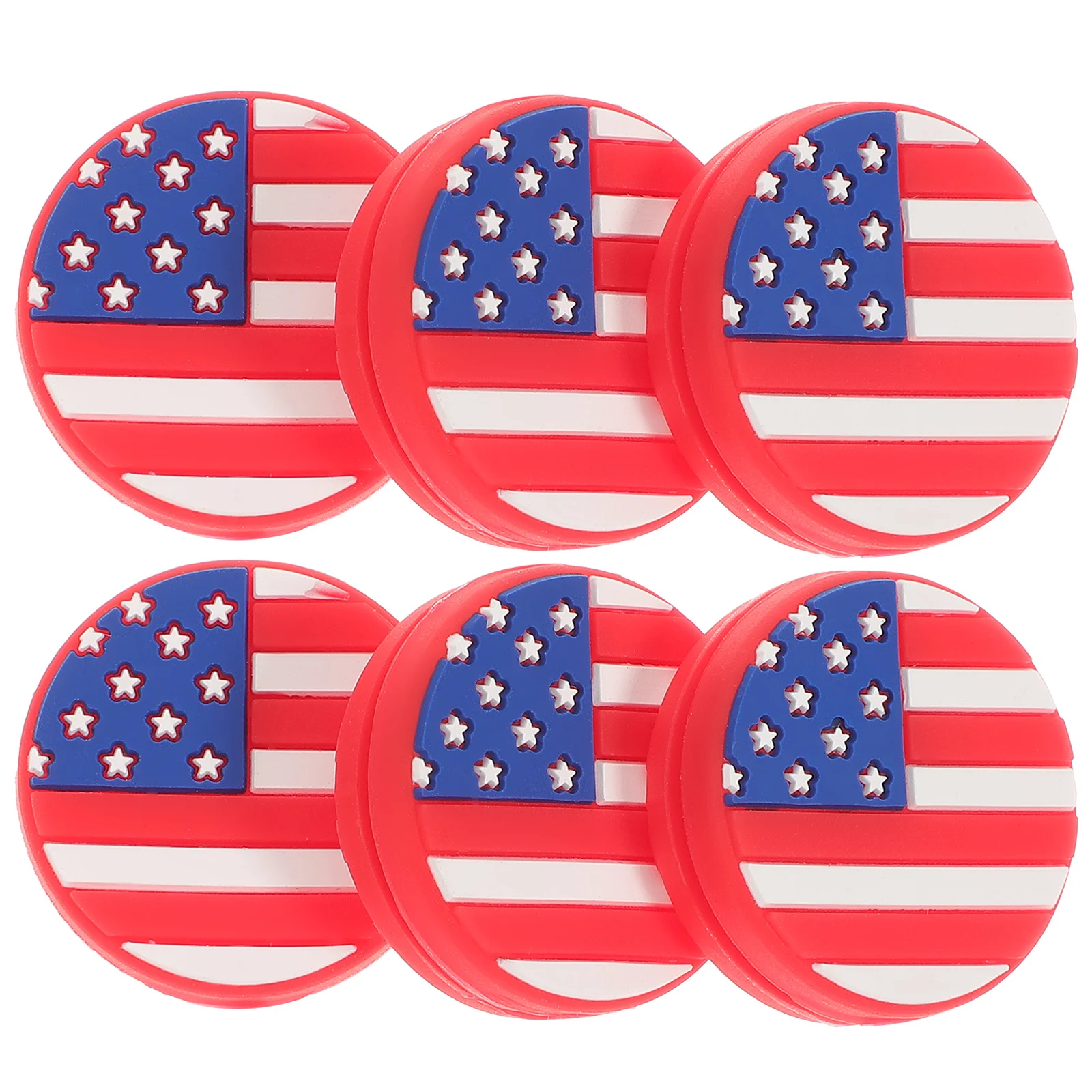 6Pcs Tennis Vibration Dampeners Silicone Tennis Racket Absorbers American Flag Pattern Reduce Shock and Improve Comfort