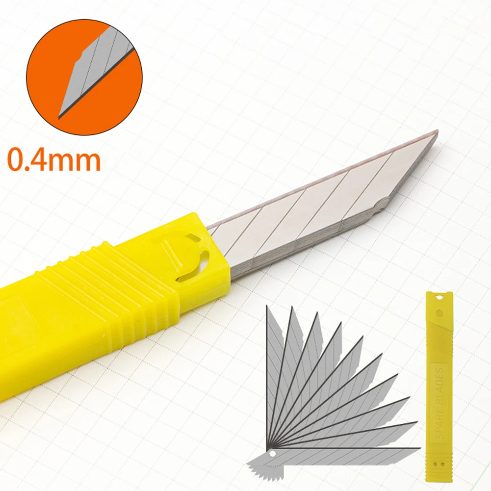 10Pcs 30 Degrees Art Blade Art Cutter General Replacement Blade Cutting Carving Pocket Folding Aluminum Steel Box Cutter 86*9mm