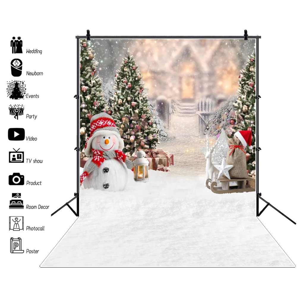 Laeacco 사진 배경 메리 크리스마스 트리 테디 베어 소파 화환, 어린이 초상화 사진 배경, 포토콜 사진 스튜디오