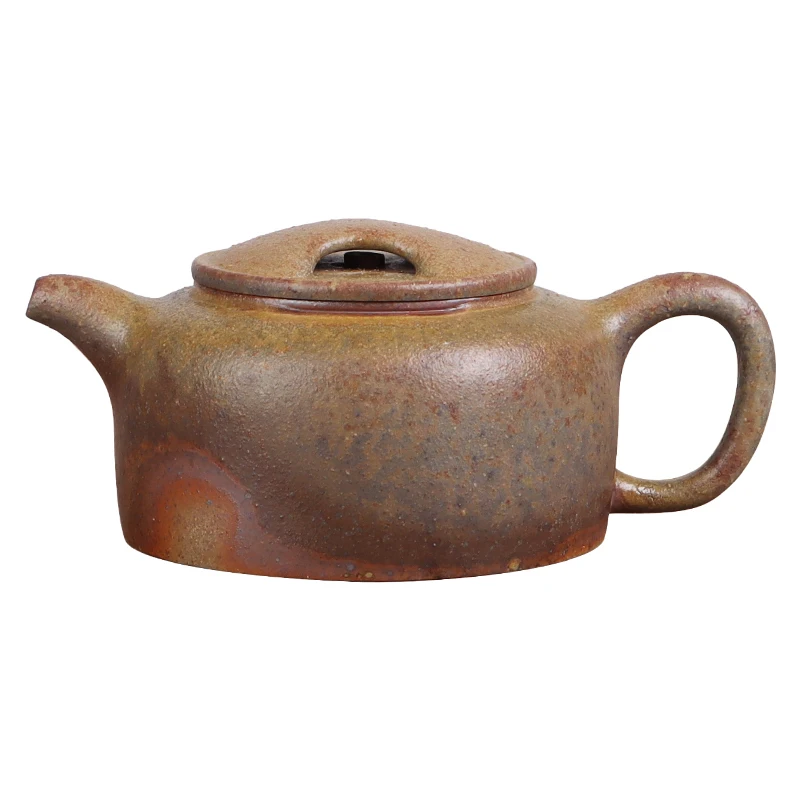 Deyuanchang Yixing Purple Clay Teapot, Wood Fired Cow Lid Lotus Seed Green Mud Authentic Tea Making For Home