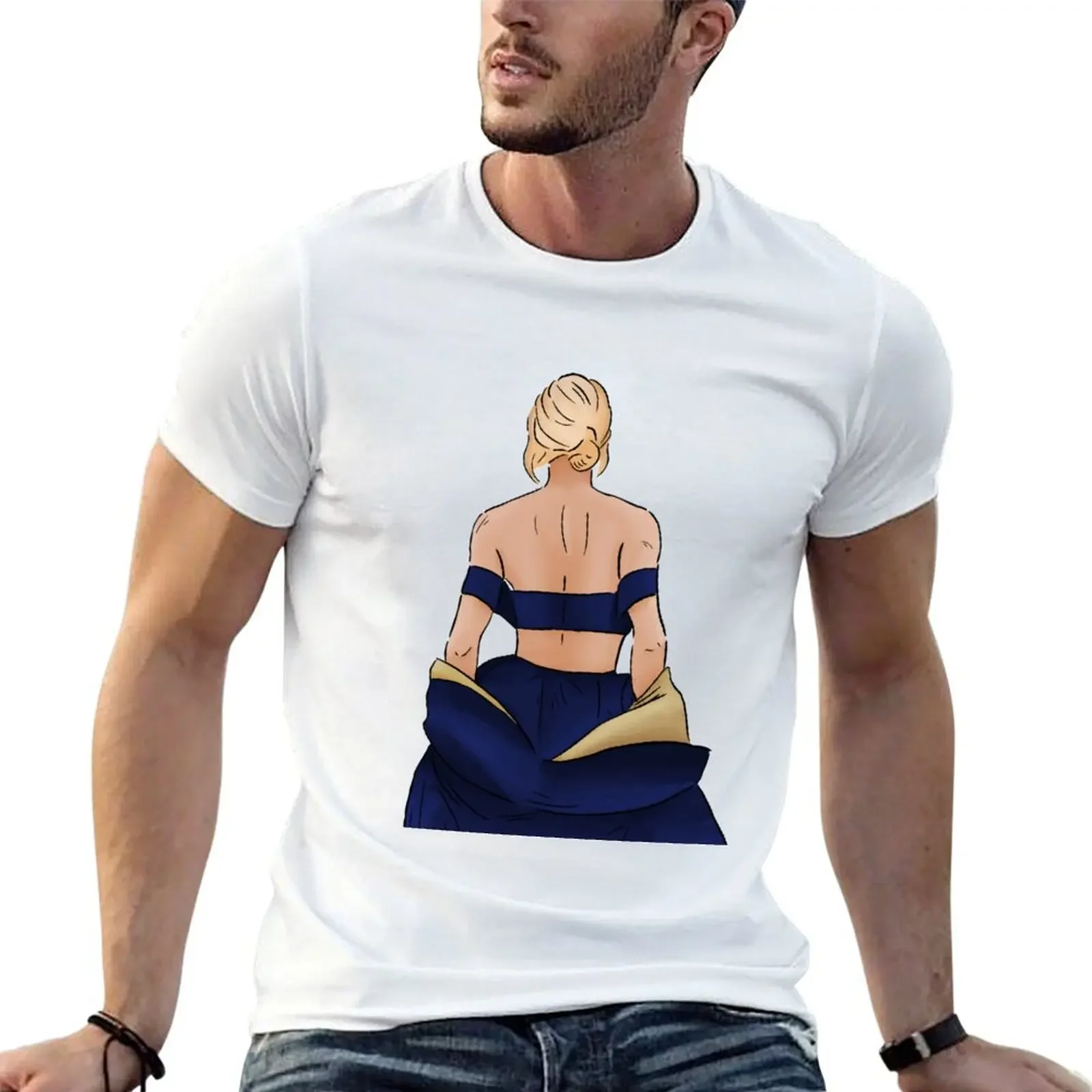

Brie Larson Back Dress T-Shirt oversizeds funny shirt cotton cotton man t-shirts animal prinfor boys men clothings