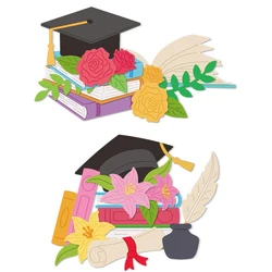 New cutting dies 2024 new arrivals Graduation Season Book Flowers Metal Cut Dies for DiY scrapbook perforadora Handicrafts