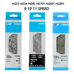 Original 8/9/10/11 Speed Bicycle Chain HG53 HG54 HG95 HG901 HG701 HG601 11V MTB Chain 116L Links Road Mountain Bike 10S Chains