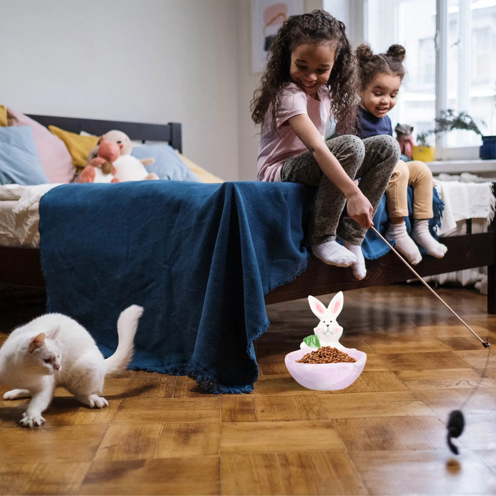 

Durable Ceramic Dog Bowl Adorable Pattern Pet Feeding Dish Large Capacity Easy Clean Nonslip Design Safe Material Daily Use