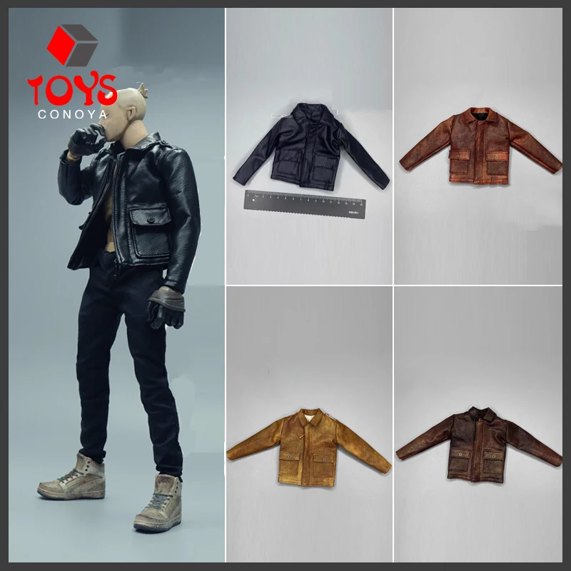 

In Stock CROW DH TOYS 1/6 Scale Zipper Leather Jacket for Clothes Model Fit 12" Male Solider Action Figure Body Doll