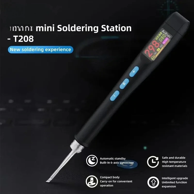 Mini Soldering Station Automatic Sleep Portable Intelligent LED Screen 80W Display Temperature Control Electric Tool
