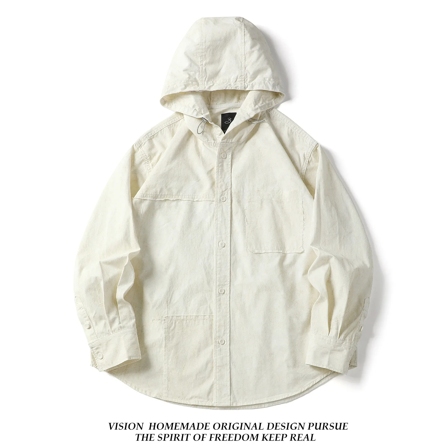 

Loose Fit Long Sve Casual irt Hooded Workwear for Men And Women Breathable Cotton Youth Faion Brand Autumn Outerwear