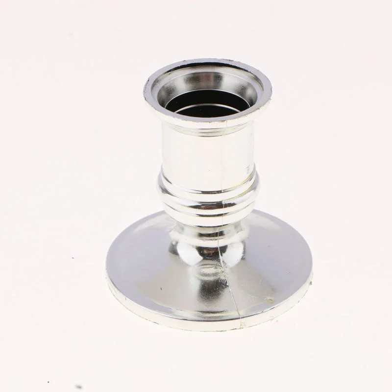 4Pcs Taper Candle Holders Traditional Shape Fits Standard Candlestick Silver Decoration Tea Light