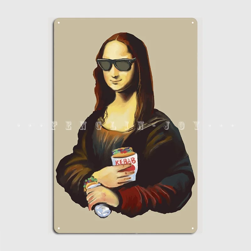 Monalisa Kebab Metal Plaque Poster Cinema Living Room Wall Classic Garage Decoration Tin Sign Posters