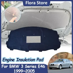 Engine Hood Sound Pad for BMW 3 Series E46 1999~2005 318i 325i 320i Heat Insulation Cotton Car Fireproof Mat Interior Accessorie