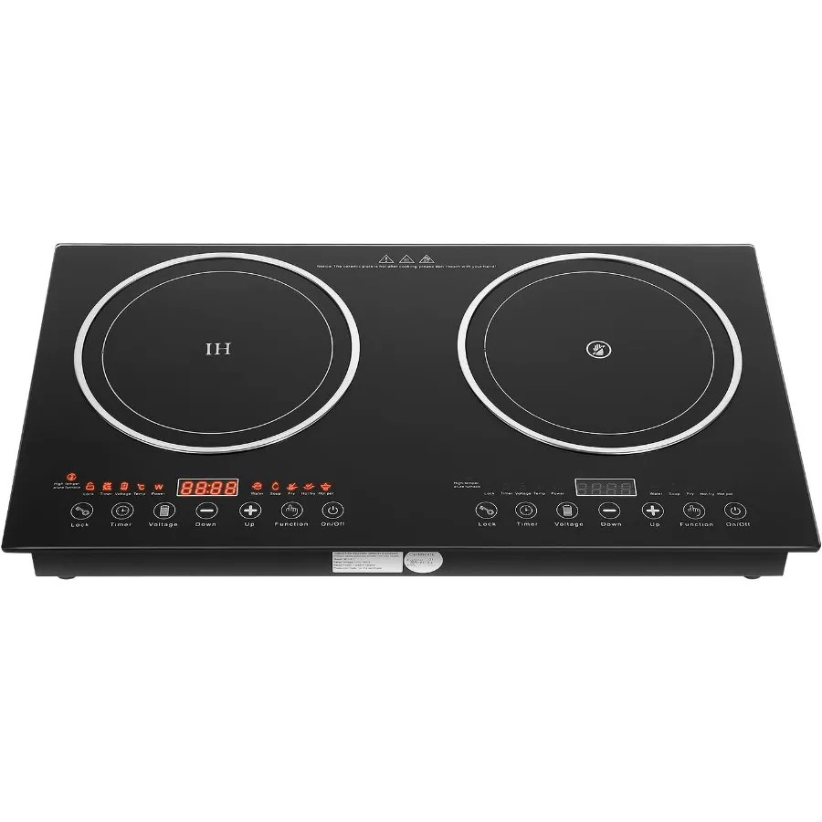 2400 واط الشعلات المزدوجة التعريفي كوكتوب 110 فولت موقد كهربائي محمول مع الزجاج المقسى قفل أمان علوي 8 إعدادات الطاقة والعتاد C