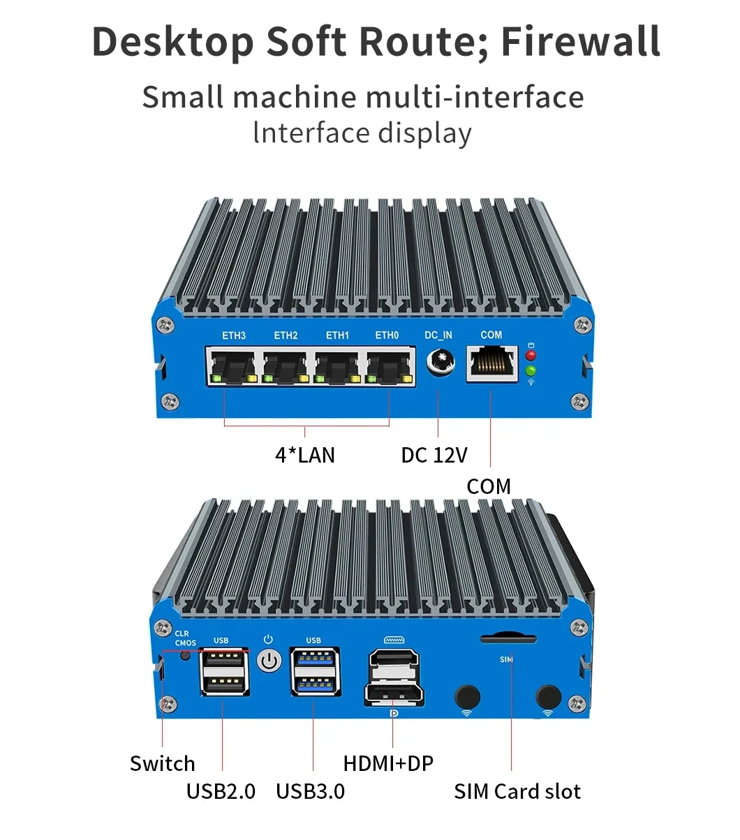 N100 Intel Celeron N6000 J4125 N4000 Fanless Mini PC 4*I226-V 2.5G LAN 1COM DP HDMI pfSense Soft Router Pokect Computer  Win11