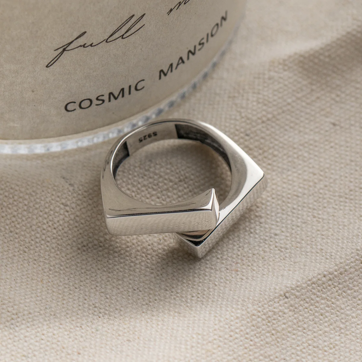 Size 51-58mm 925 Sterling Silver Rings For Women Adjustable Korean Retro Irregular Geometry Irregular Line Women Ring Girls
