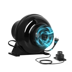 EC Inline Duct Ventilation Fan 4 Inch Smoke Exhaust Fan With Variable Speed Controller For Mushroom Grow Tent Ventilation
