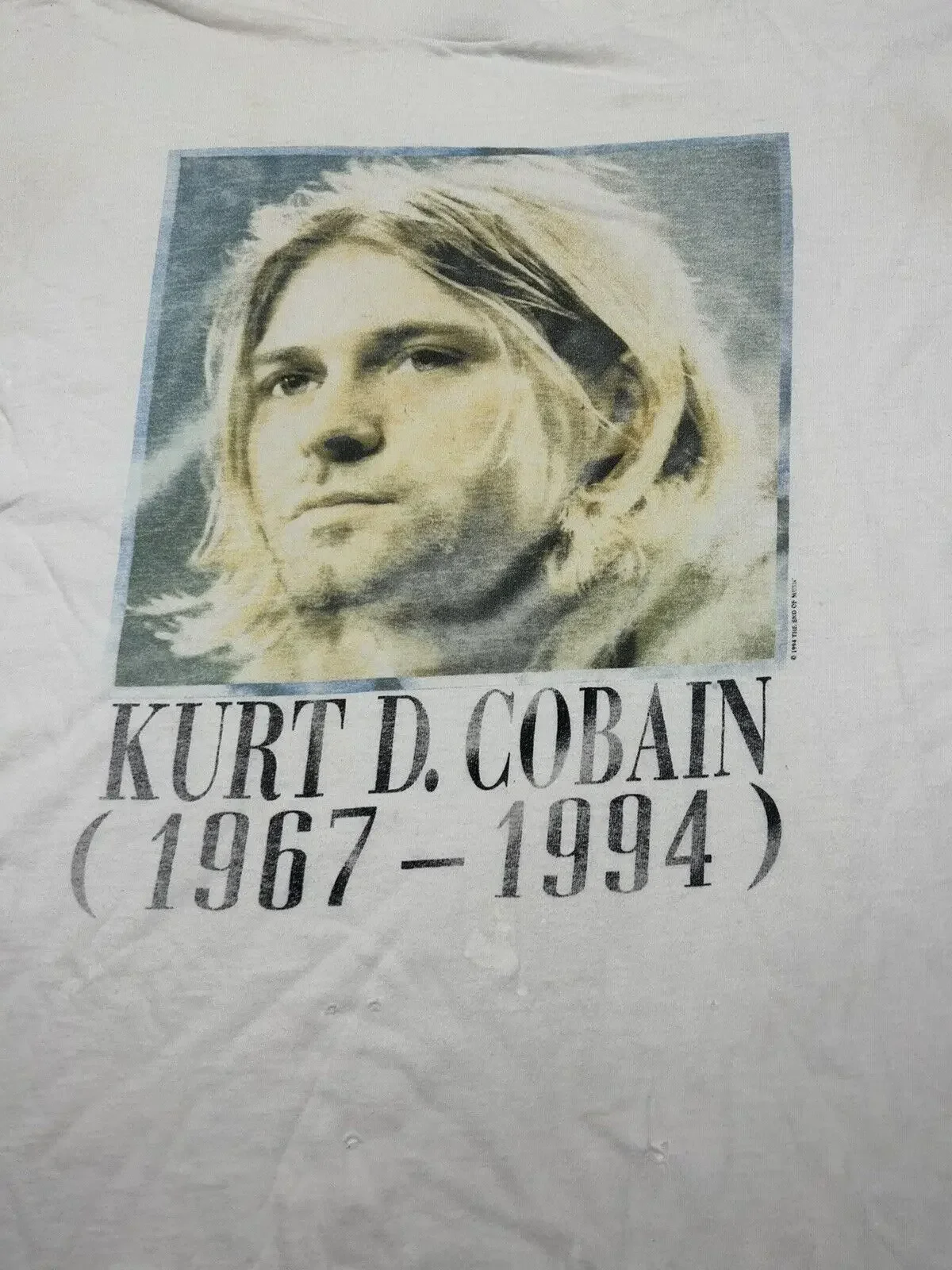 Kurt Cobain 1967 1994 Memorial Painting T Shirt Giant End of Music White XL long or short sleeves