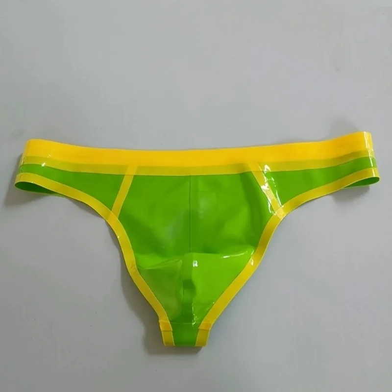 Latex Shorts T briefs Men G-Strings low waist bounce sexy style Thong Club Erotic Latex Underpants