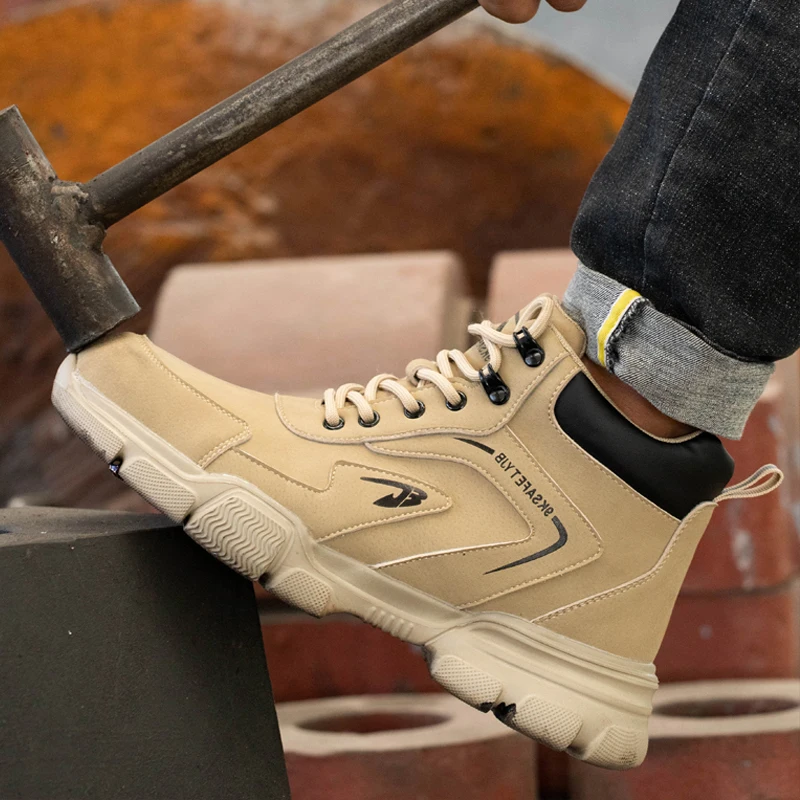 Zapatos de seguridad para hombre, zapatillas de trabajo antigolpes y ANTIPERFORACIONES, con punta de acero, botas ligeras y cómodas, indestructibles