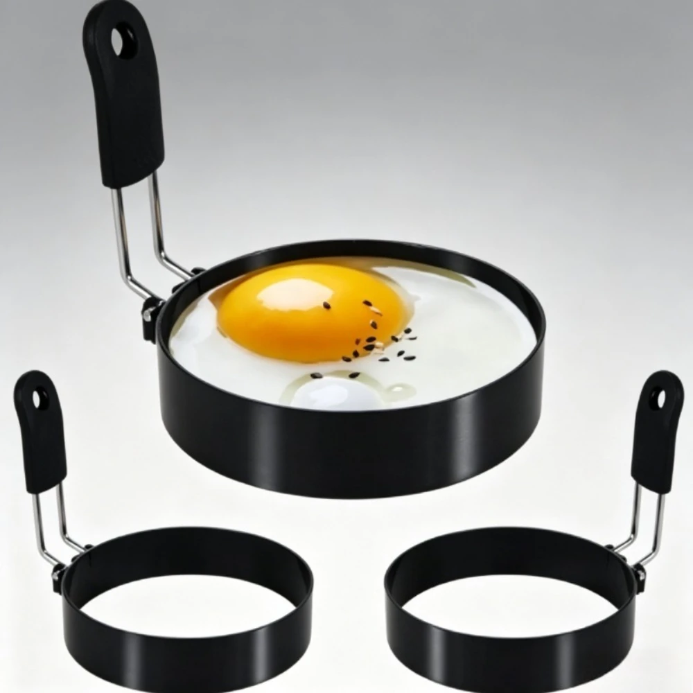 Anti-scaldNonstick Egg Fried Ring Stainless Steel Anti-scald Round Pancake Mold Professional Breakfast Sandwich Maker Tool