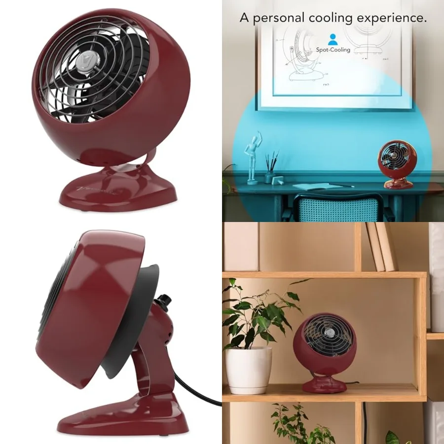 

VFAN™ Mini Classic Vintage Metal Desk Fan, 2-Speed, Adjustable Tilt, Personal Air Circulator for Bedroom, Office, Dorm Room, Po