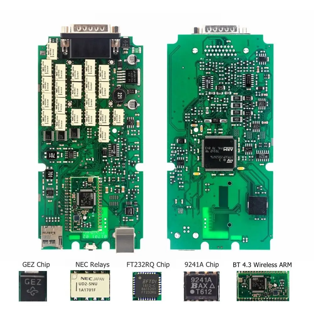 2026 NEWBest PCB Board TCS Multidiag PRO+ BT 4.3 FW 3201 NEC Relay 9241A Chip OBDII Scanner V2021.11 Car Truck Diagnostic Tool